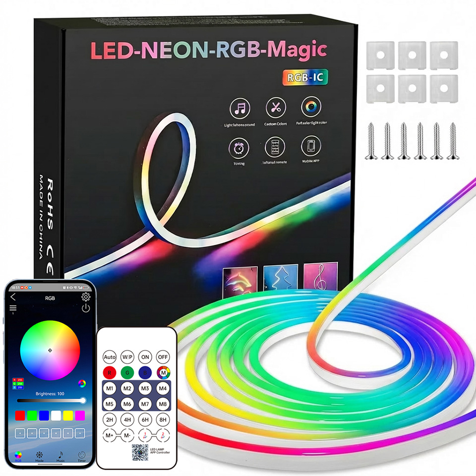 Home Decor Free App - Светодиодная RGB-лента Bluetooth Neon 1-10м, DC5V,