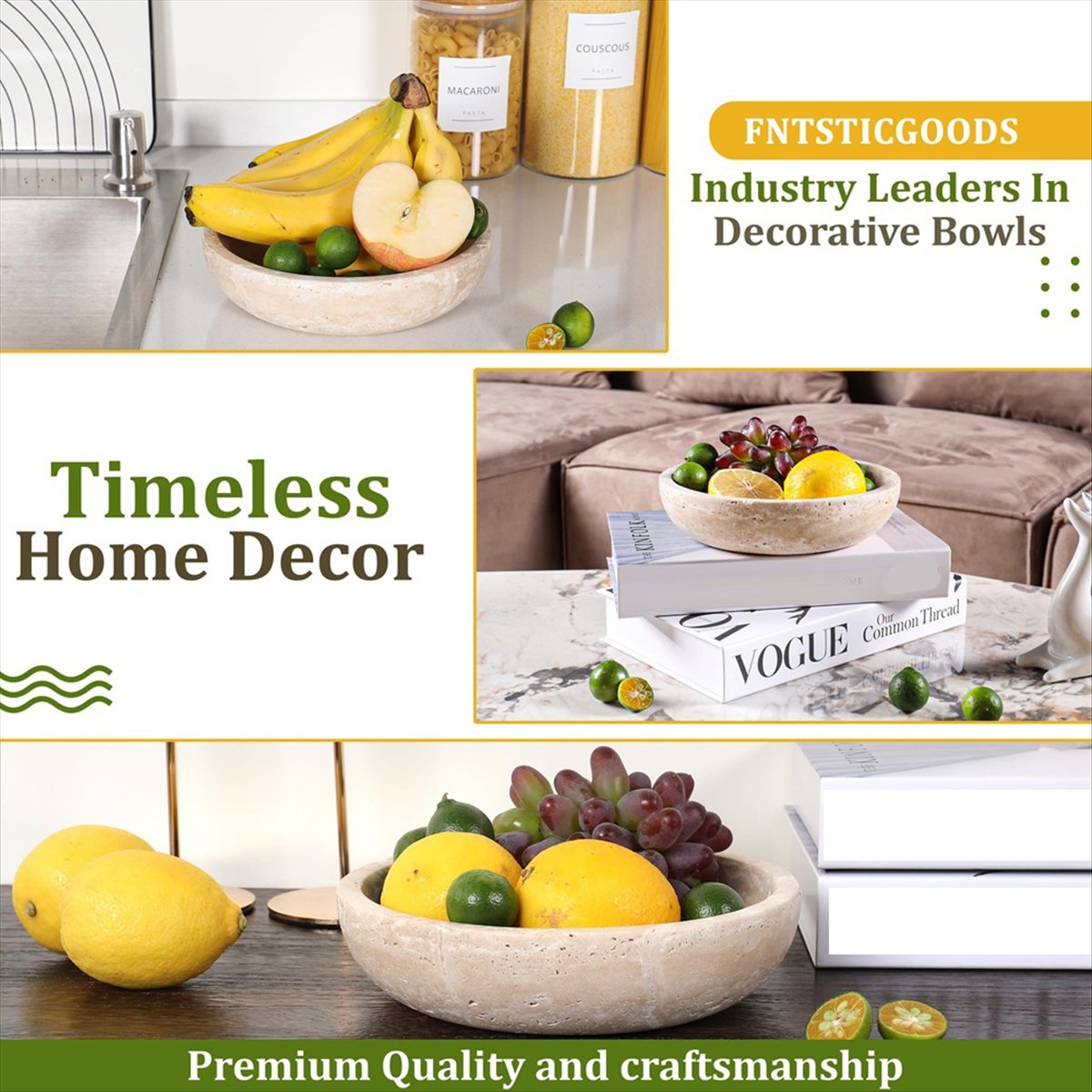 Home Decor Trend 2026 - Декоративная чаша из травертина 2026 года: