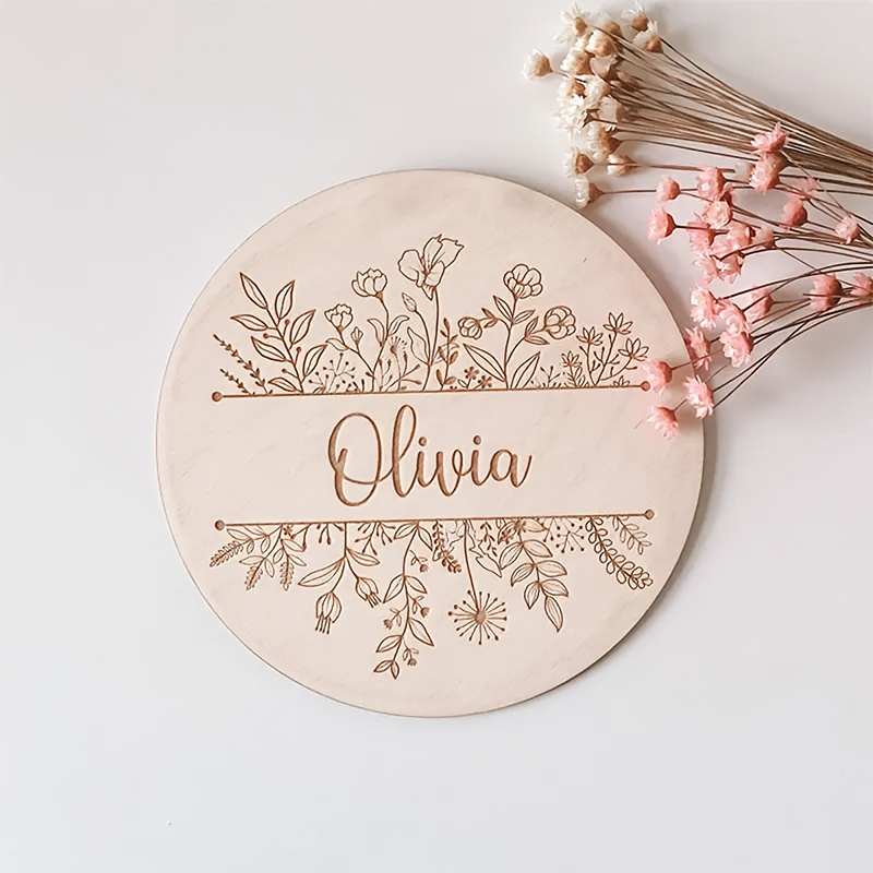 Home Decor Happy - Персонализированная табличка с гравировкой и цветочным