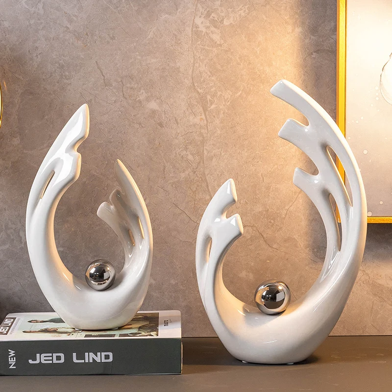 Home Decor Modern Organic - Простые белые керамические фигурные полые декоративные