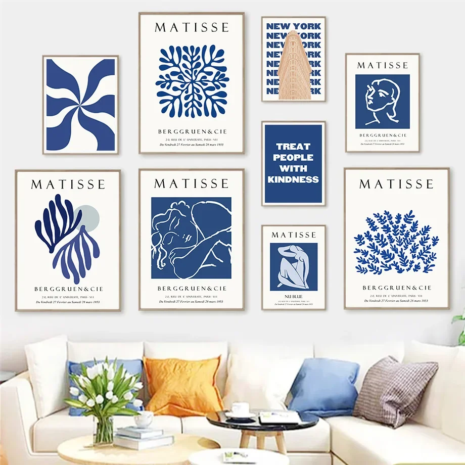 Home Decor Exhibition - Скандинавский минималистичный настенный декор: синий леопард