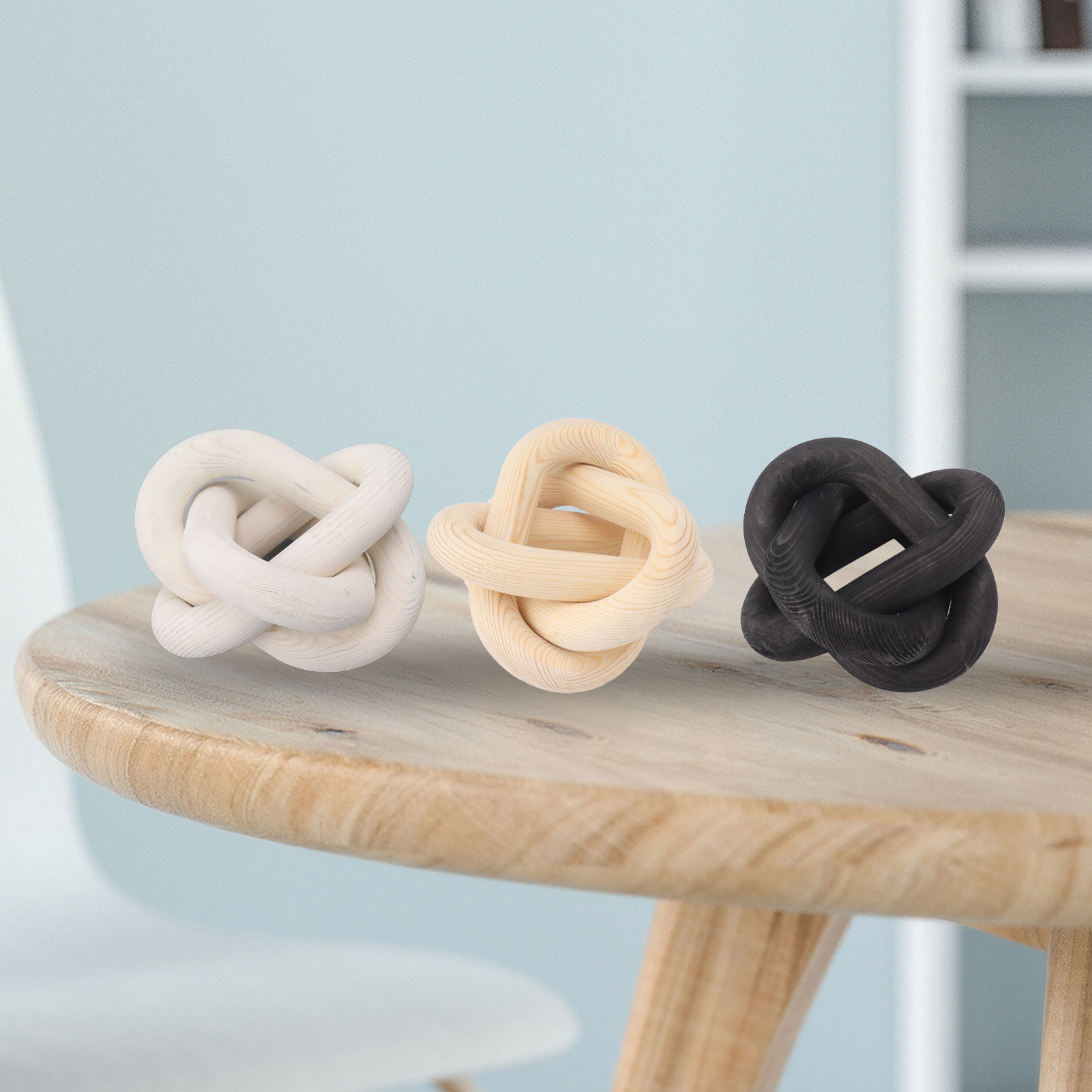 Home Decor Modern Organic - Декоративная деревянная цепь, 3-звенная деревянная цепь,