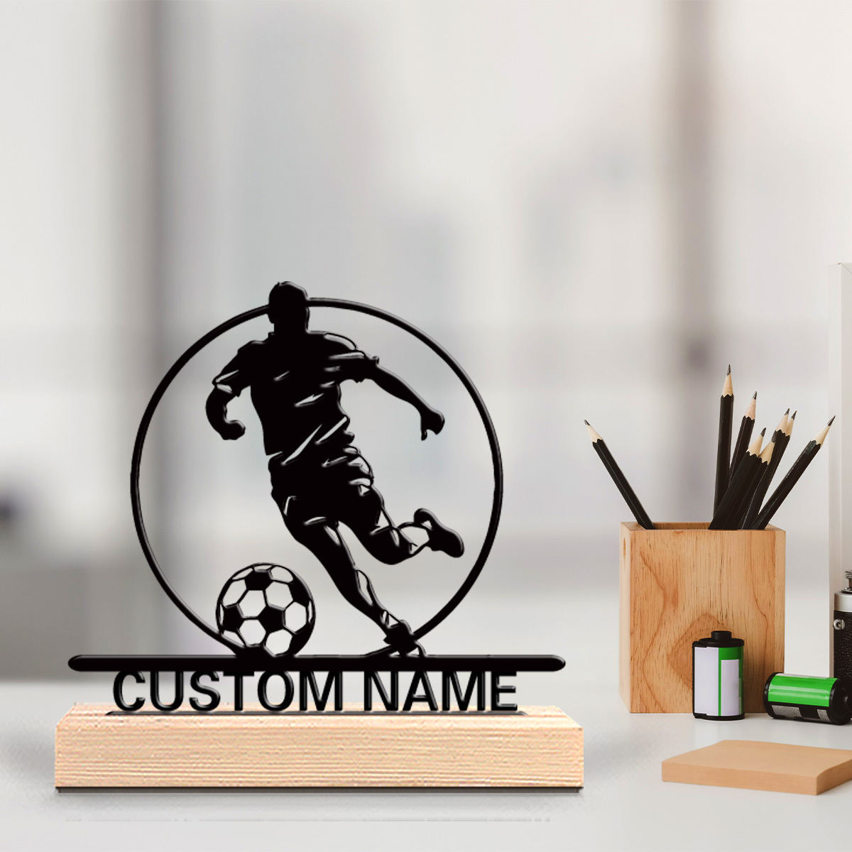 Home Decor Happy - Металлическая статуэтка футболиста на заказ с