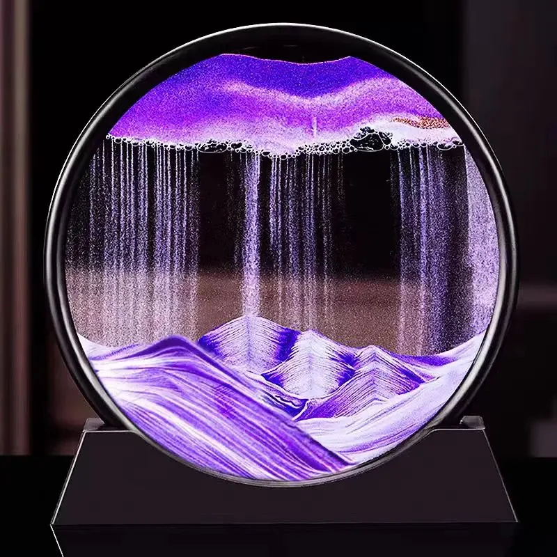 Sand Art Picture - 3D-картина из движущегося песка: круглое стекло,