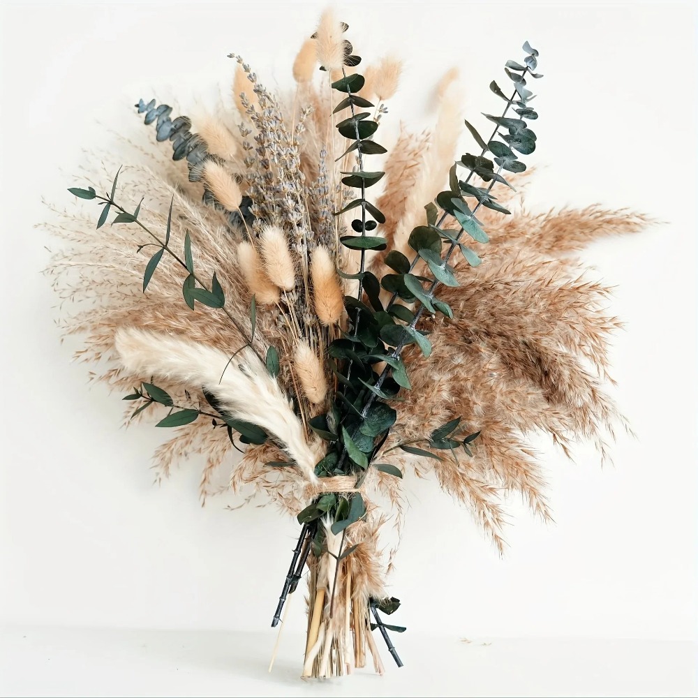 Pampas Grass Decor - 80 шт., букет натуральных сушеных цветов,