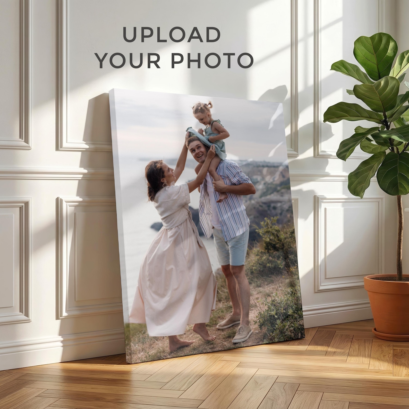Home Decor Happy - Персонализированный фотохолст, Настенный декор с семейным