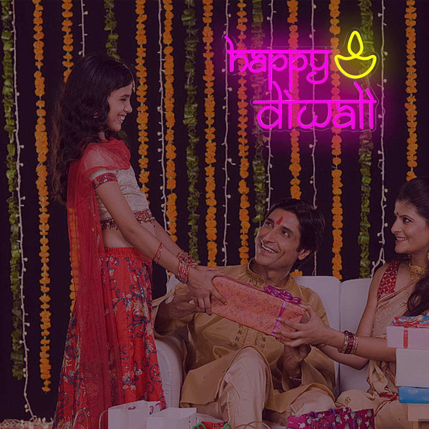 Неоновая вывеска Happy Diwali  – обзор и цена Home Decor Happy
